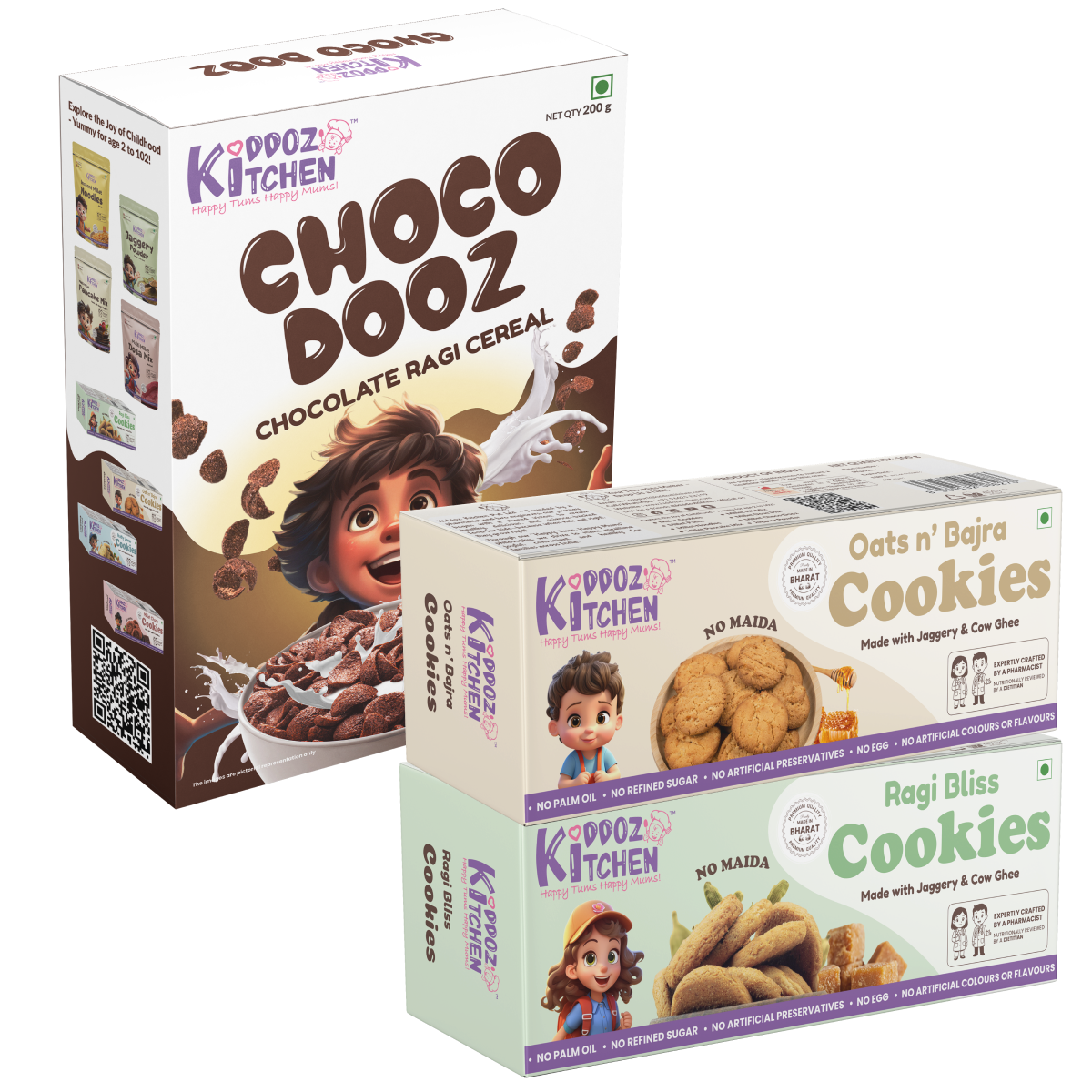 Choco Dooz & Oats n’ Bajra & Ragi Bliss Cookies Pack of 3 (400g)