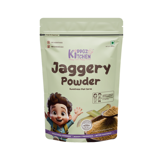 Kiddoz Kitchen Jaggery Powder – Natural Sweetener | Made from Pure Sugarcane | No Chemicals | Unrefined & Wholesome – 300g
