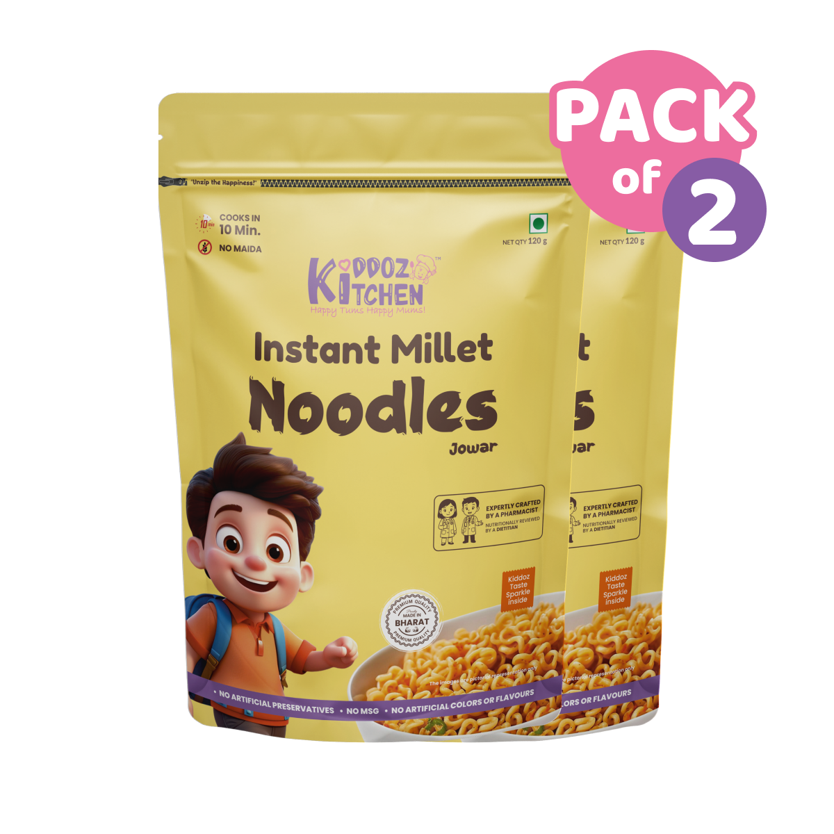 Instant Healthy Millet Noodles | Jowar  Pack of 2 - 240g (2x120g)