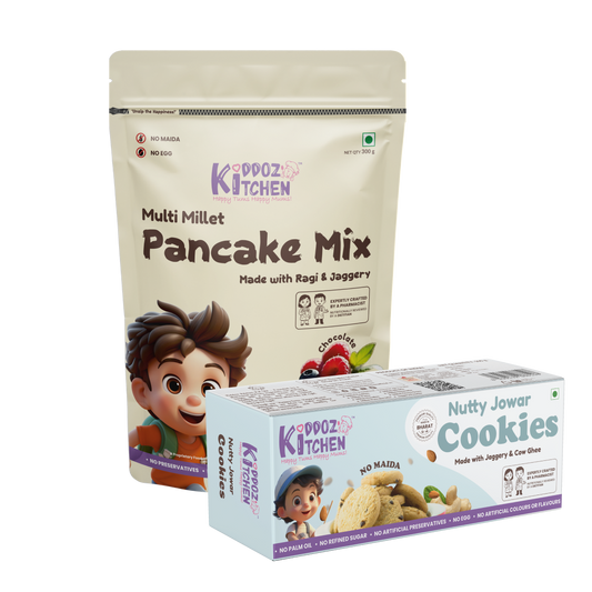 Millet Pancake Mix & Nutty Jowar Cookies Combo - 420g (300g+120g)