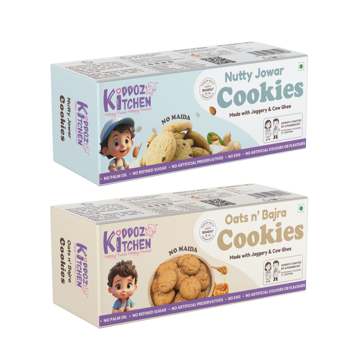 Nutty Jowar & Oats n’ Bajra Cookies Combo (Pack of 2)– 200g (2x100g)