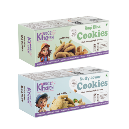 Ragi Bliss & Nutty Jowar Cookies Combo Pack  – 200g (2x100g)