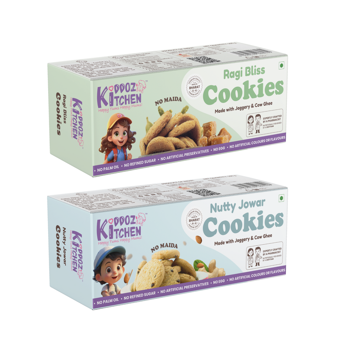 Ragi Bliss & Nutty Jowar Cookies Combo Pack  – 200g (2x100g)