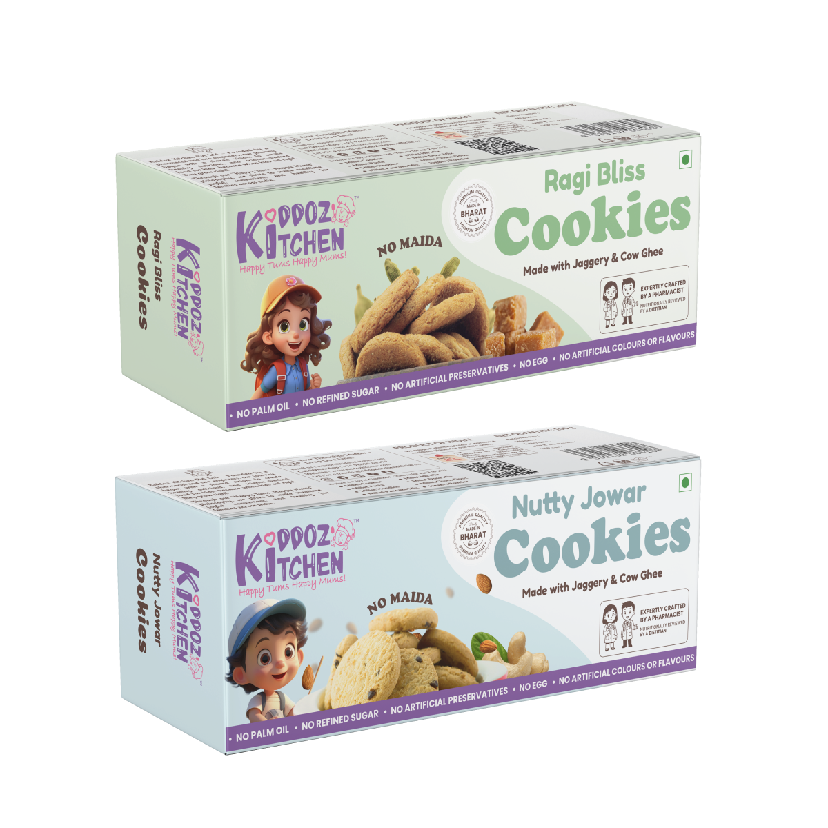 Ragi Bliss & Nutty Jowar Cookies Combo Pack  – 200g (2x100g)