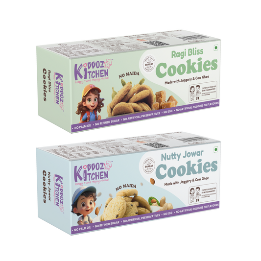 Ragi Bliss & Nutty Jowar Cookies Combo Pack  – 200g (2x100g)