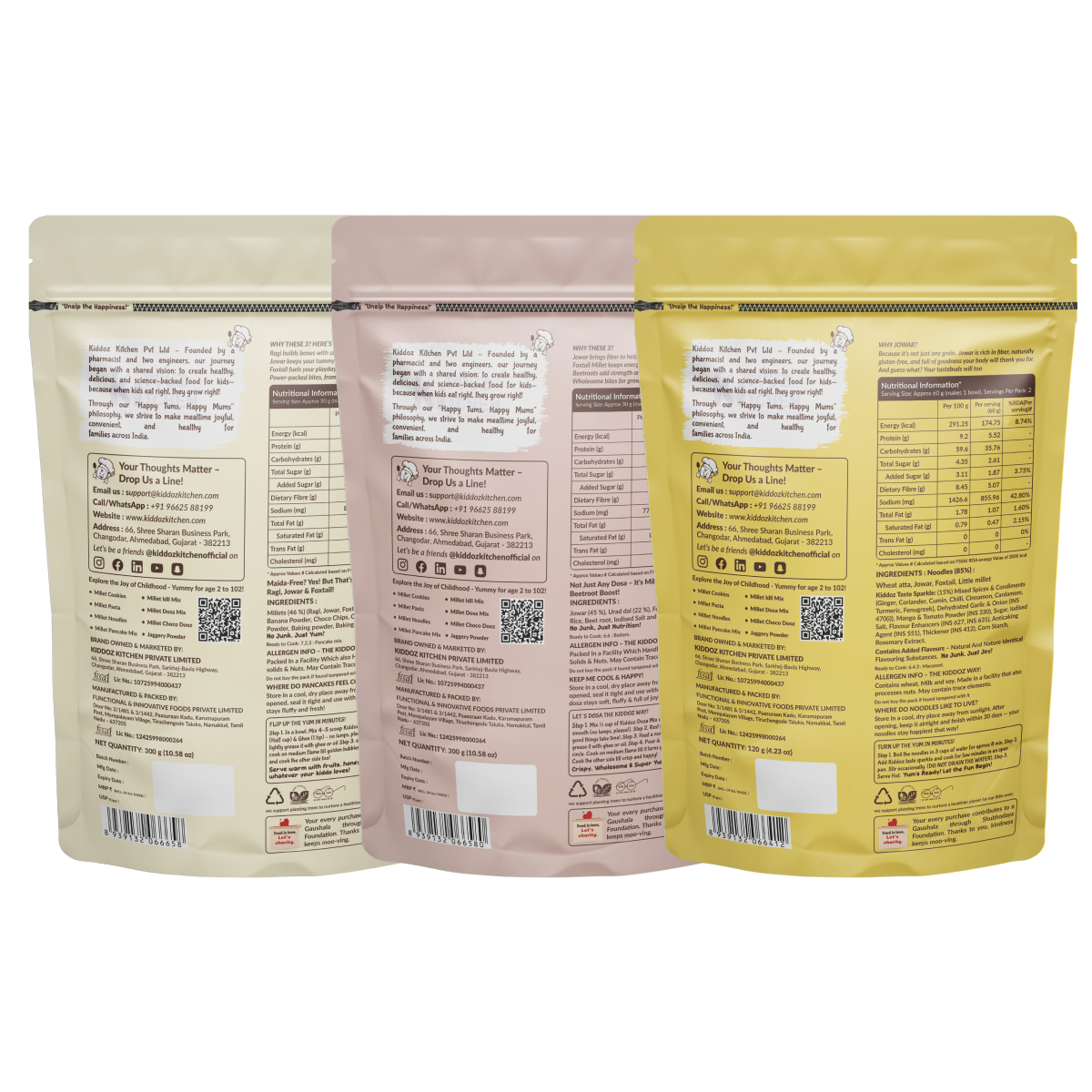 Millet Pancake Mix, Millet Dosa Mix & Instant Millet Noodles Combo-720g (300g + 300g + 120g)