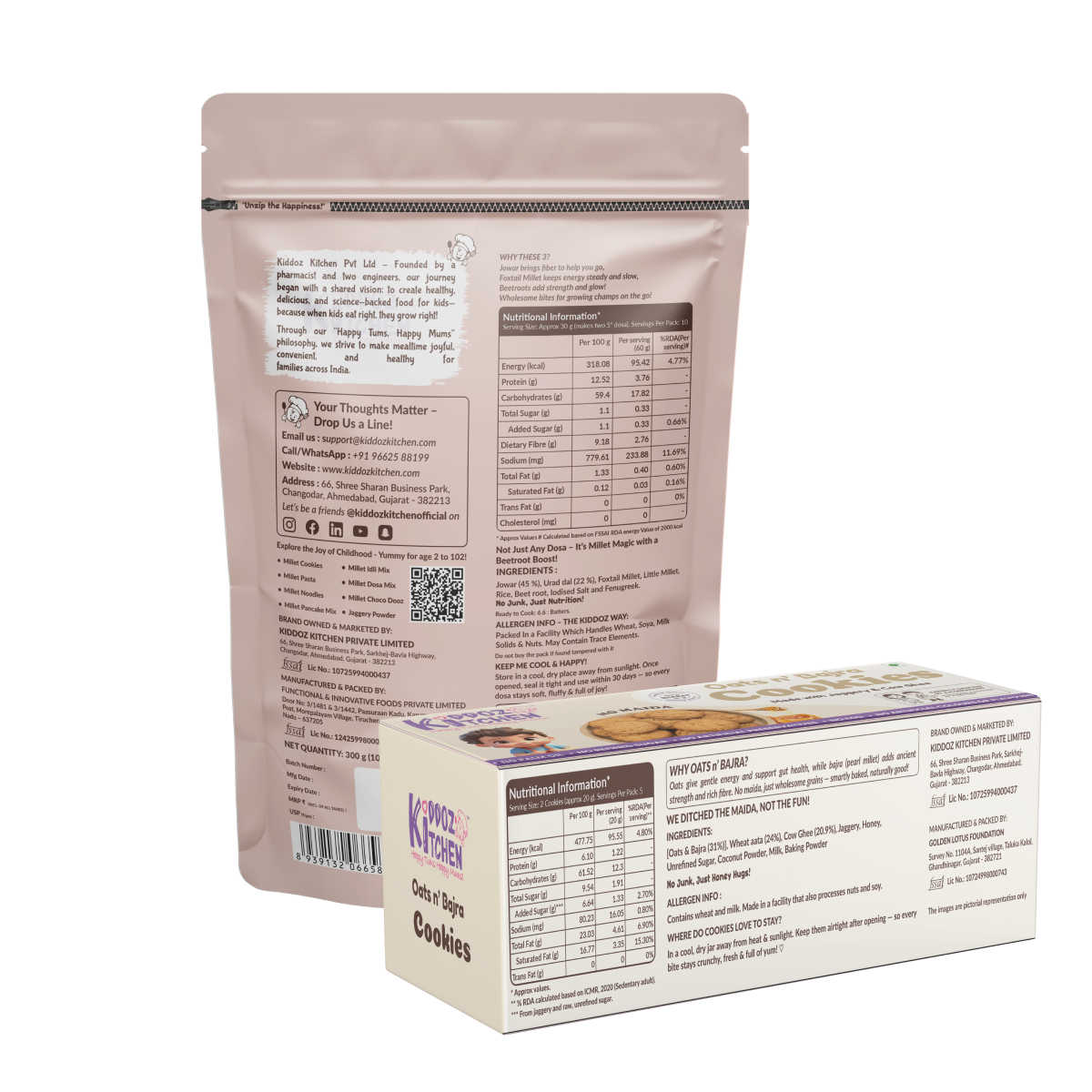 Millet Dosa Mix & Oats n’ Bajra Cookies Combo Pack of 2 (400g)