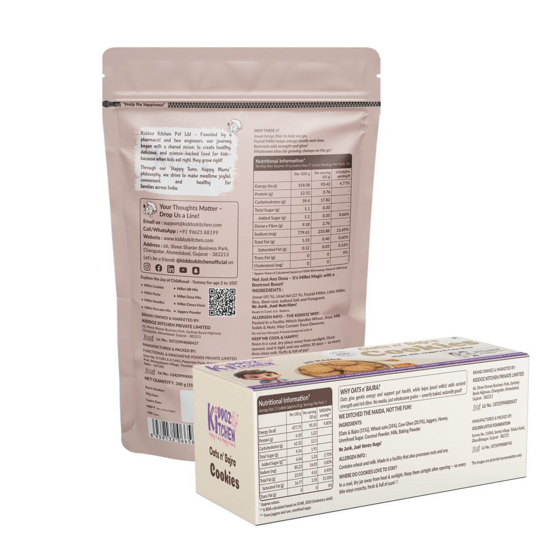 Millet Dosa Mix & Oats n’ Bajra Cookies Combo Pack of 2 (400g)