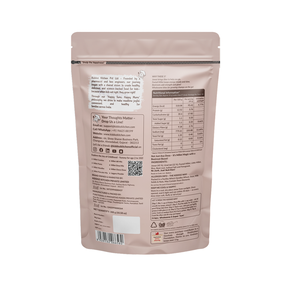 Multi Millet Dosa Mix – Beetroot (300g)