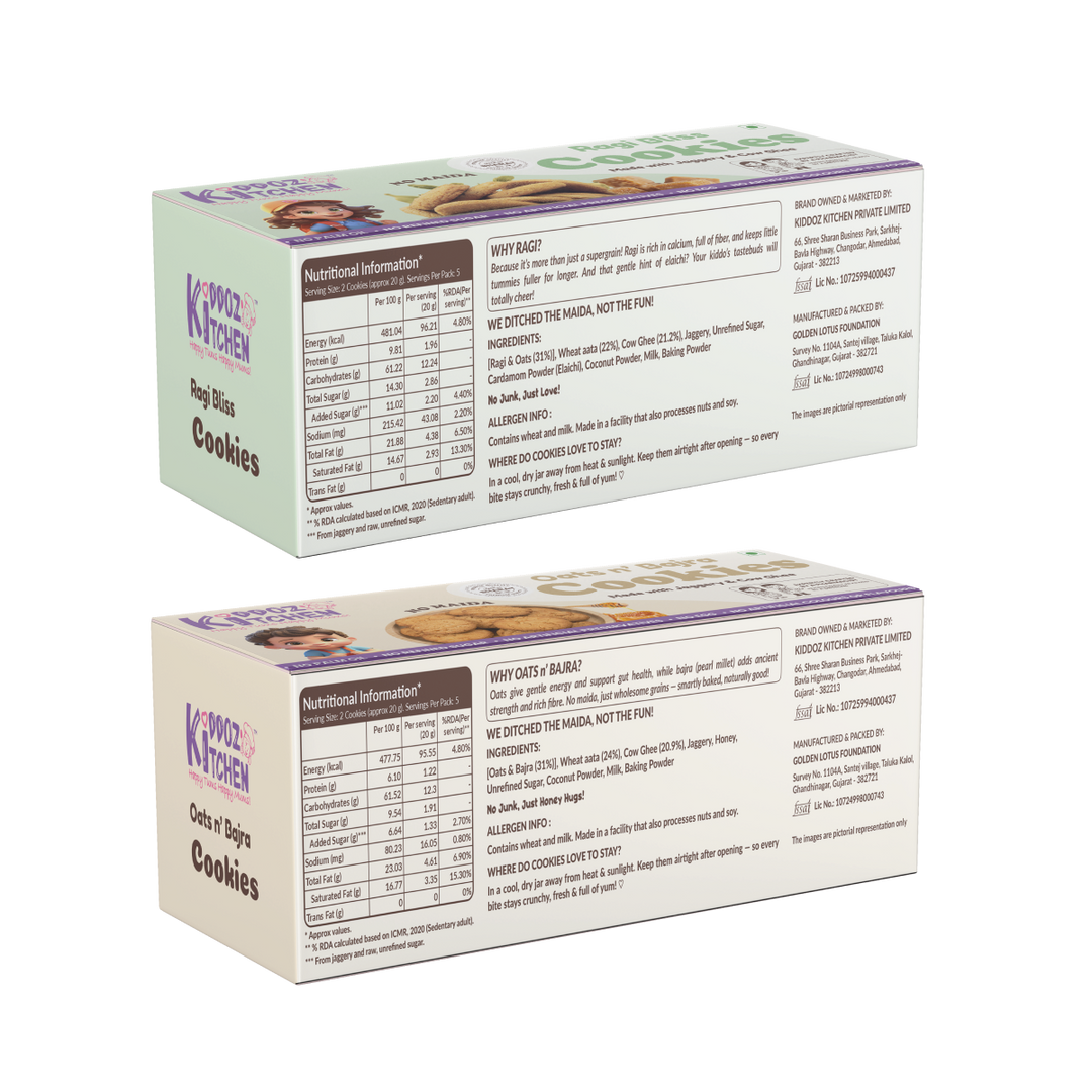 Ragi Bliss & Oats n’ Bajra Cookies Combo Pack - 200g (2x100g)