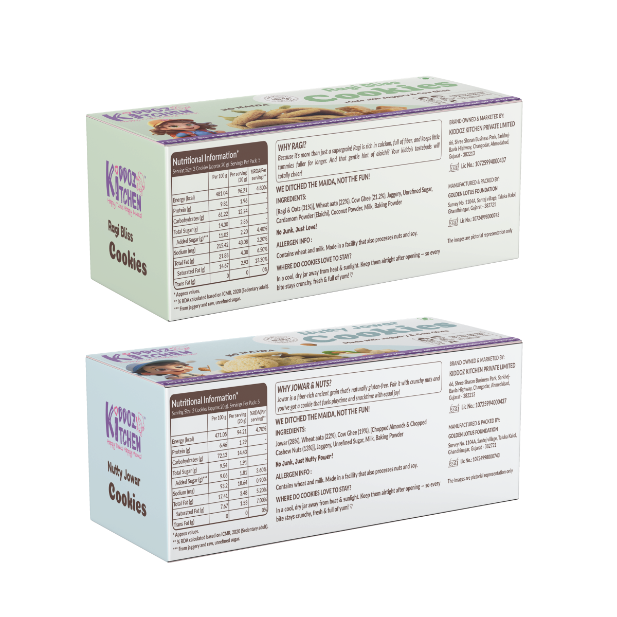 Ragi Bliss & Nutty Jowar Cookies Combo Pack  – 200g (2x100g)