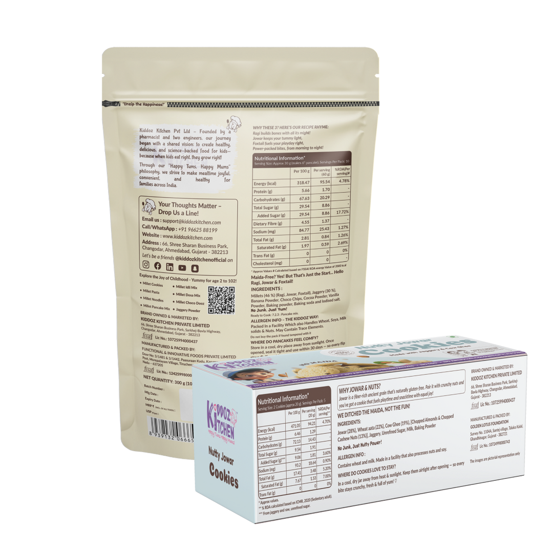 Millet Pancake Mix & Nutty Jowar Cookies Combo - 400g (300g+100g)