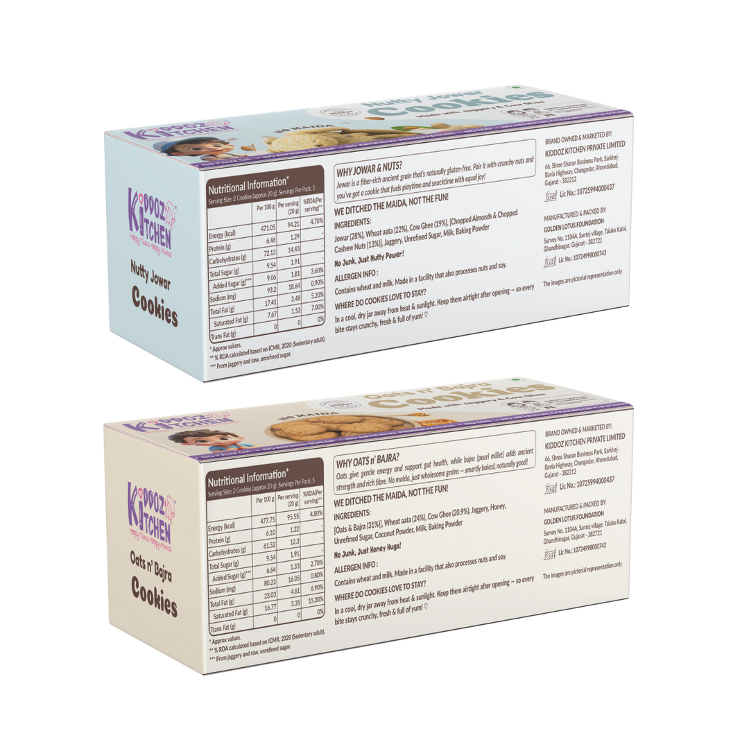 Nutty Jowar & Oats n’ Bajra Cookies Combo (Pack of 2)– 200g (2x100g)