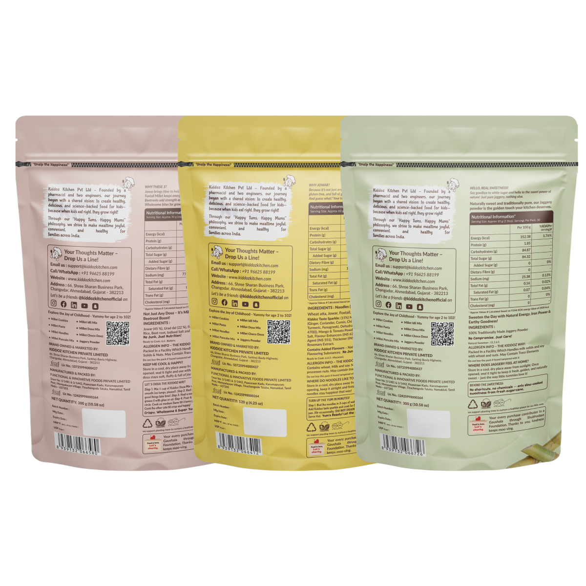 Millet Dosa Mix, Instant Millet Noodles & Jaggery Powder Combo-720g (300g + 120g + 300g)