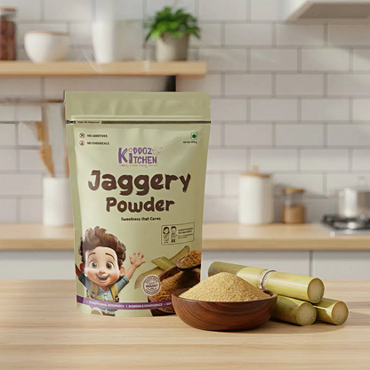 Kiddoz Kitchen Jaggery Powder – Natural Sweetener | Made from Pure Sugarcane | No Chemicals | Unrefined & Wholesome – Pack of 2 - 600g (2x300g)