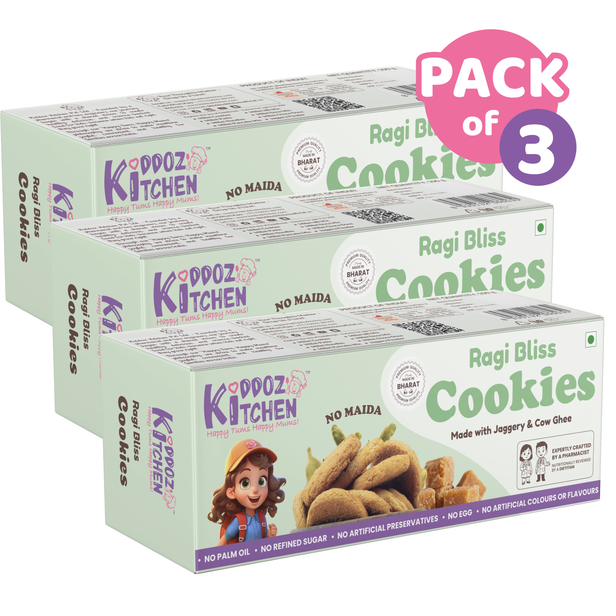 Ragi Bliss Millet Healthy Cookies Pack of 3- 300g (3x100g)