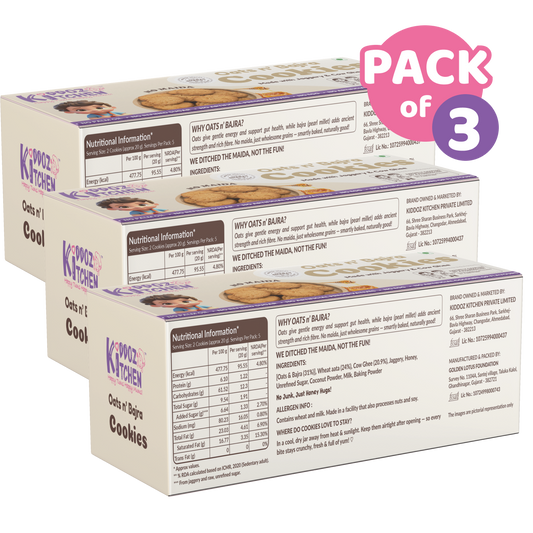 Oats n' Bajra Healthy Millet Cookies Pack of 3- 300g (3x100g)
