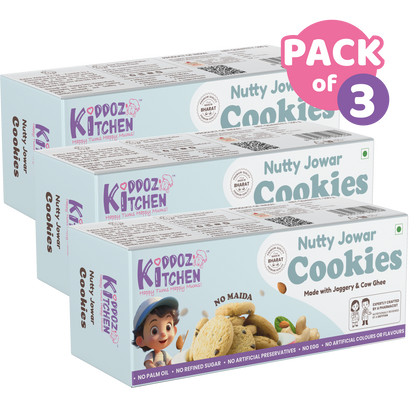 Nutty Jowar Millet Healthy Cookies Pack of 3- 300g (3x100g)