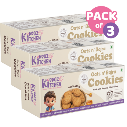 Oats n' Bajra Healthy Millet Cookies Pack of 3- 300g (3x100g)