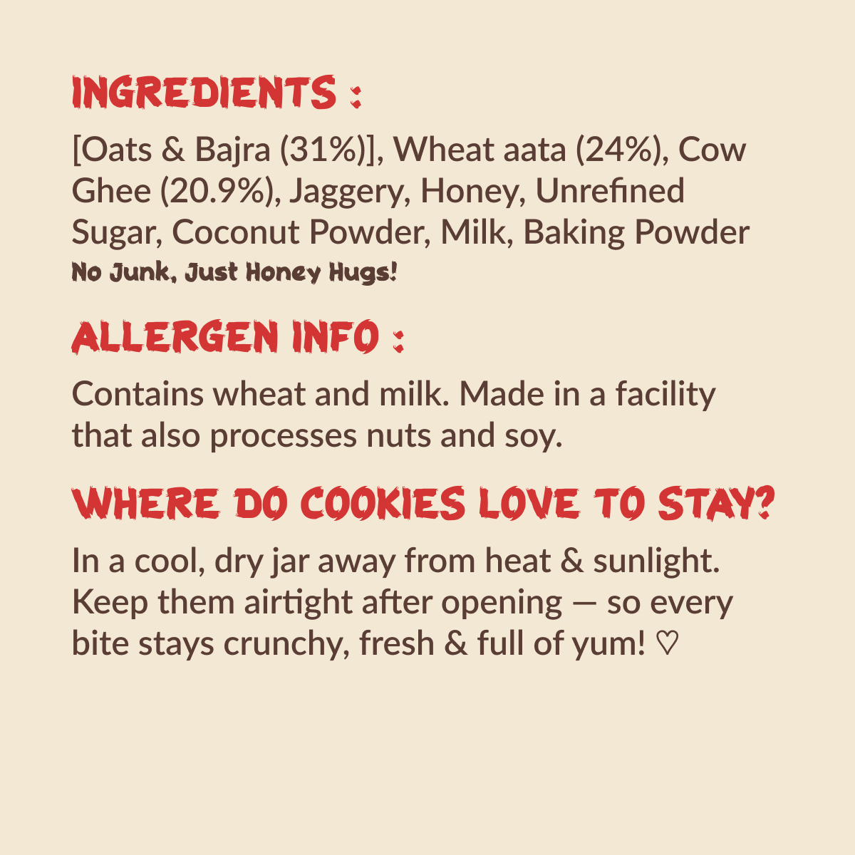 Oats n' Bajra Healthy Millet Cookies Pack of 3- 300g (3x100g)
