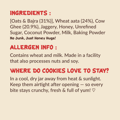 Oats n' Bajra Healthy Millet Cookies Pack of 3- 300g (3x100g)