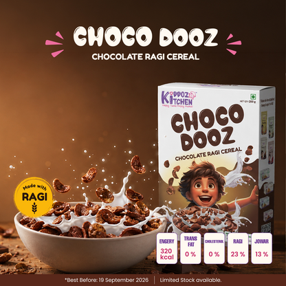 Ragi Choco Dooz – Chocolate Ragi Cereal – Buy 2 Get 1 FREE | Limited Stock Clearance (Pack of 3 - 600g (3x200g))