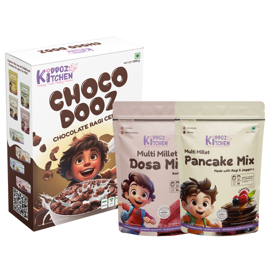 Choco Dooz, Millet Pancake Mix & Millet Dosa Mix Combo-800g (200g + 300g + 300g)