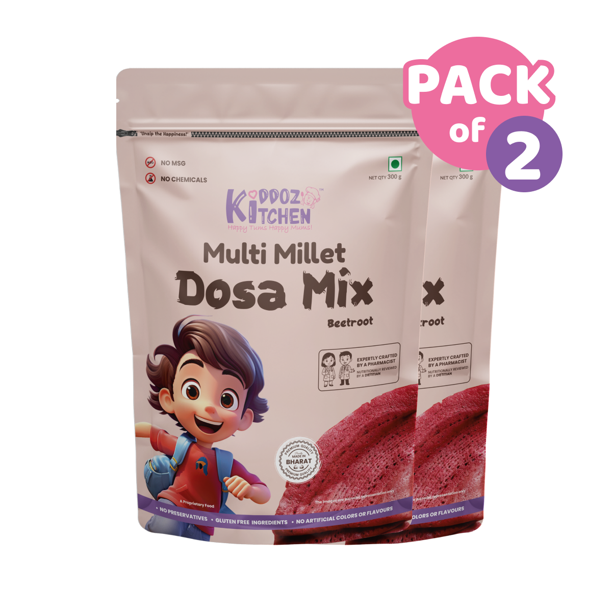 Multi Millet Dosa Mix – Beetroot Pack of 2- 600g (2x300g)