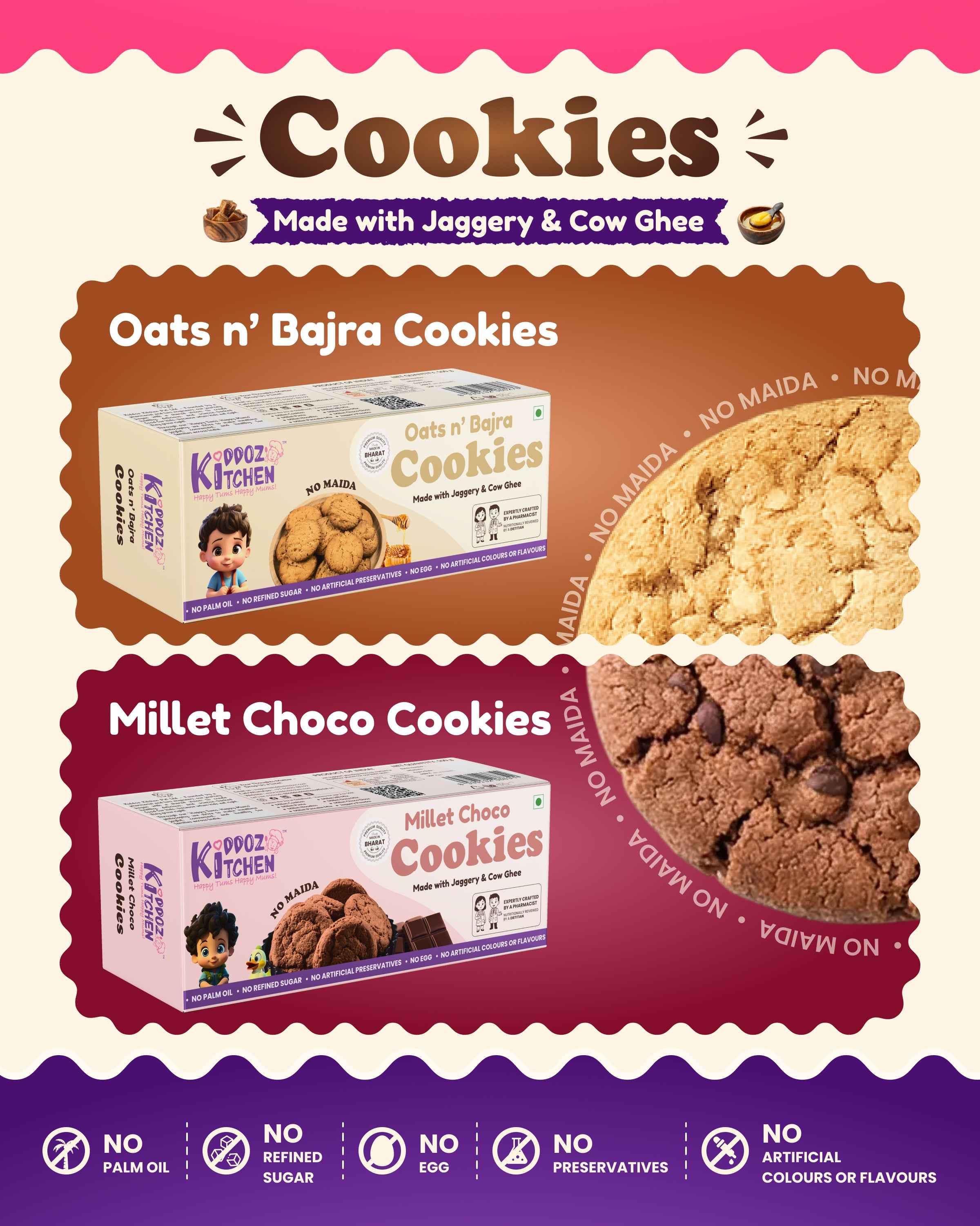 Oats n’ Bajra & Millet Choco Cookies Combo – 200g