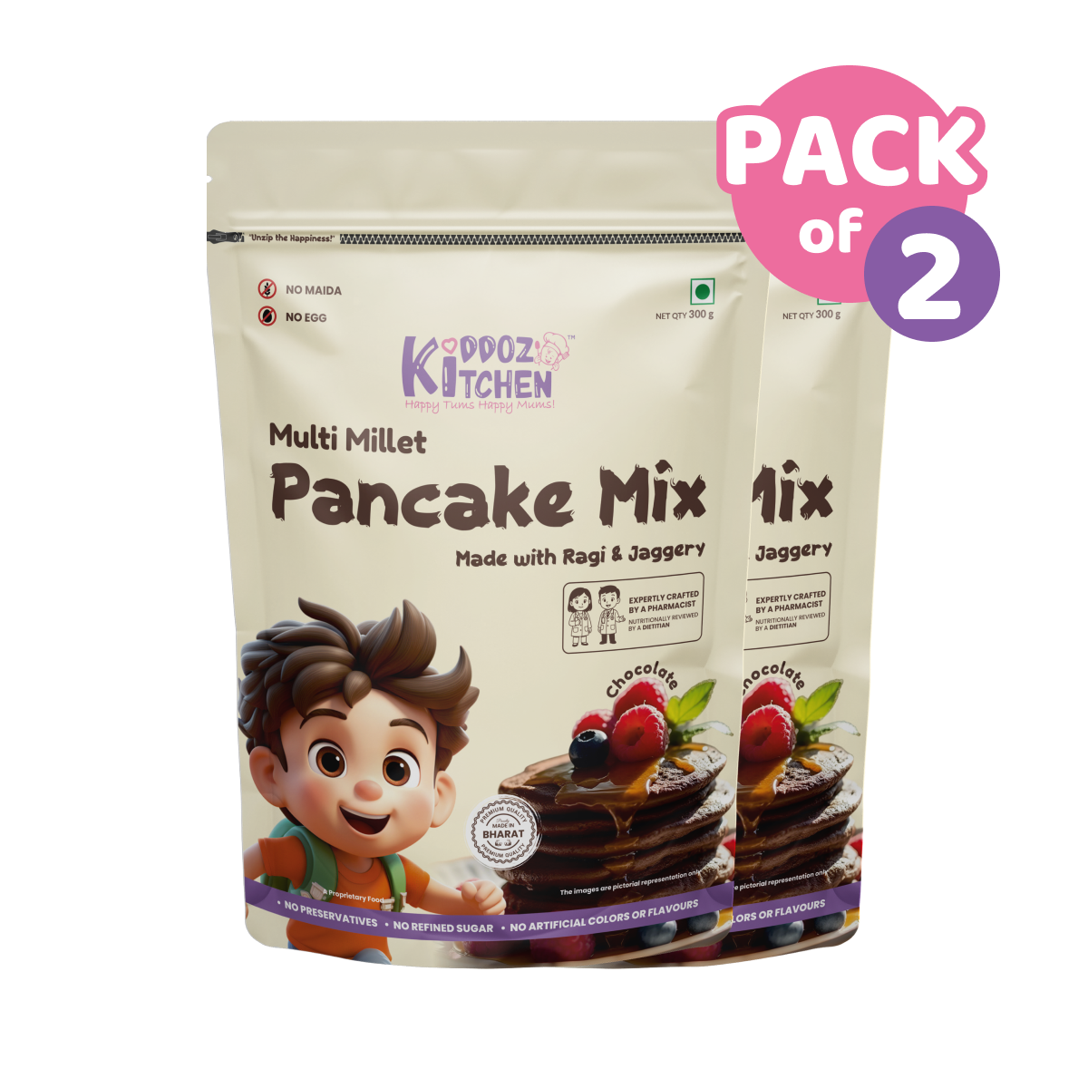 Multi Millet Pancake Mix – Chocolate Pack of 2- 600g (2x300g)